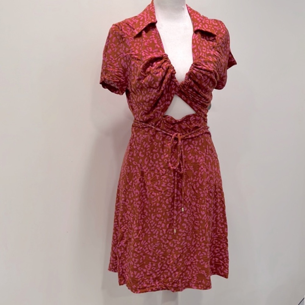 Free People Marsaille mini dress in rust combo size  XL NEW
